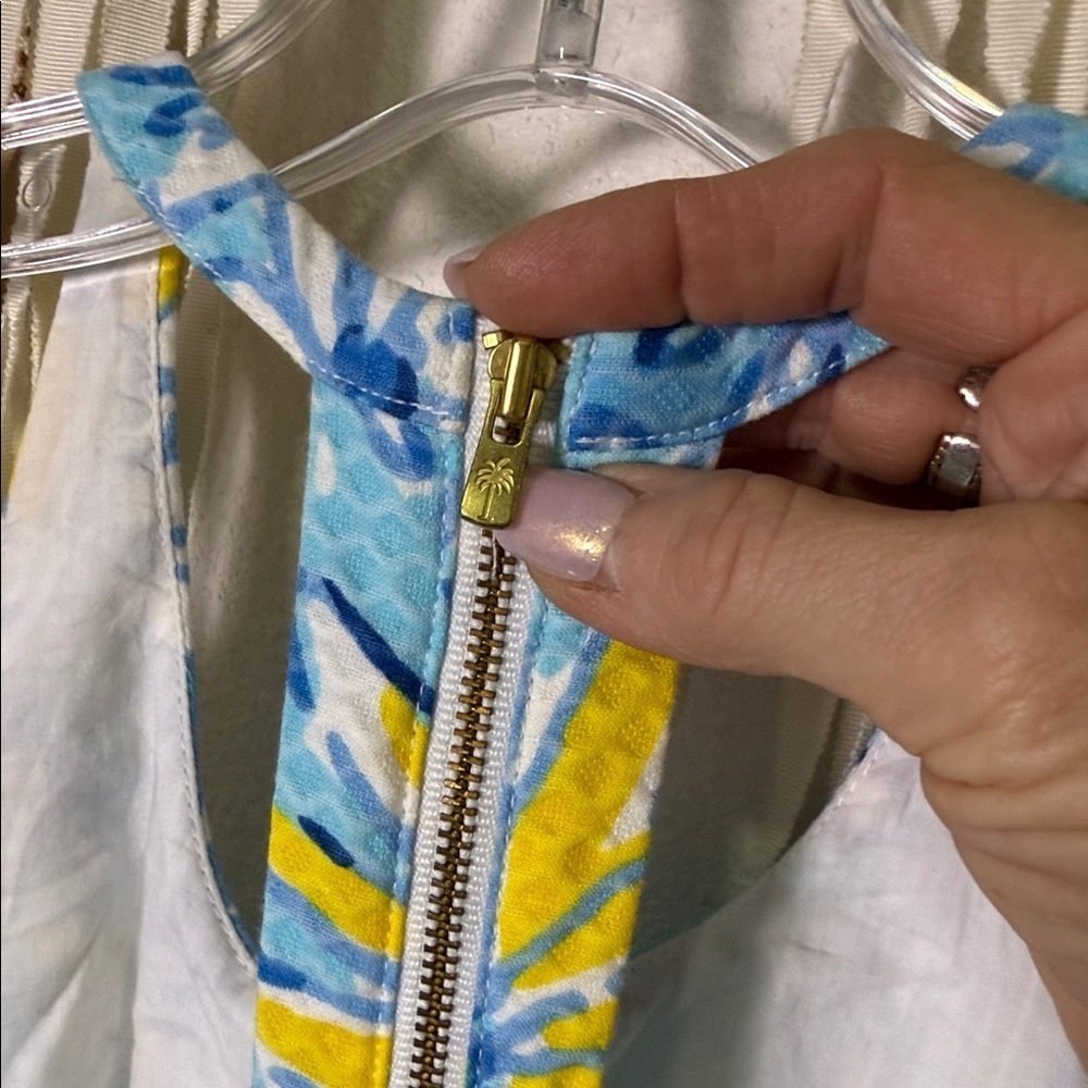 Lilly Pulitzer Graves Breakwater Blue Daisy Dance Racerback Shift Dress Size 00 - Picture 7 of 11